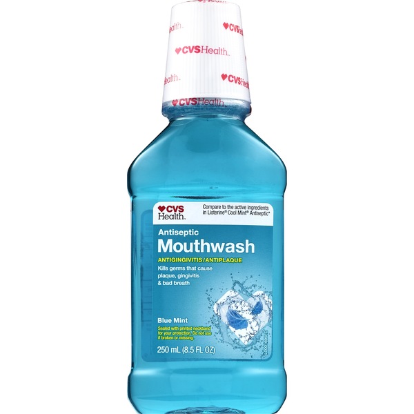 CVS Health Antiseptic Antigingivitus/Antiplaque Mouthwash, Blue Mint, 8.5 OZ