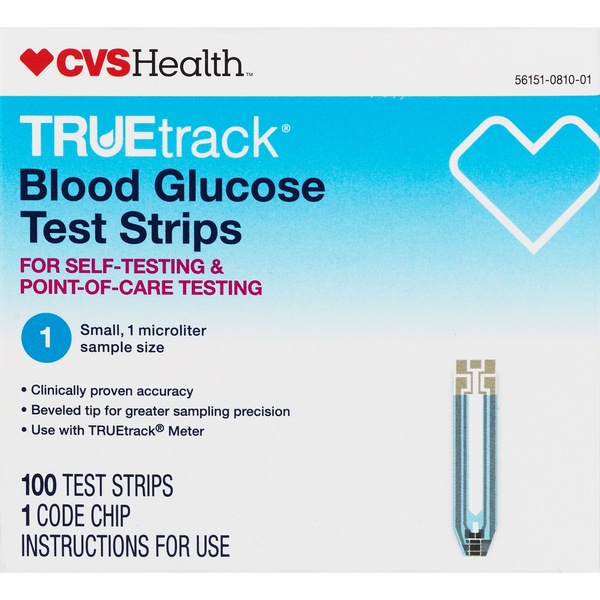 CVS Health Blood Glucose Test Strips Featuring TRUEtrack, 100CT
