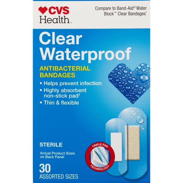 CVS Health Waterproof Clear Bandages Assorted Sizes