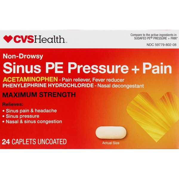 CVS Health Sinus Headache Non-Drowsy Acetaminophen Caplets