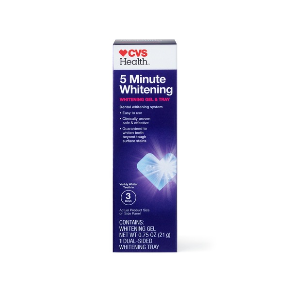 CVS Whitening Kit 5-Minute 0.75oz Gel&Duplex Mouth Tray