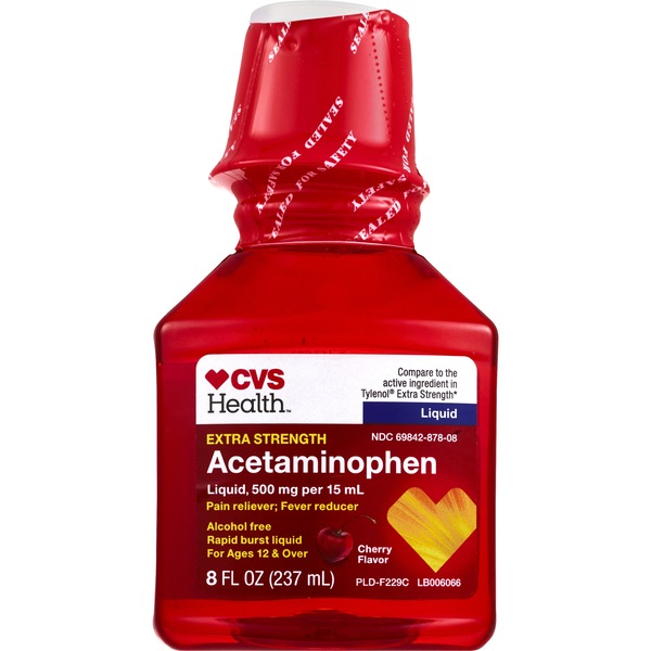 CVS Health Extra Strength Pain Relief Adult Liquid Rapid Burst, Cherry, 8 OZ