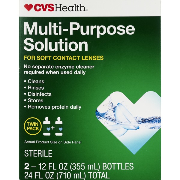 CVS Multi-Purpose Contact Solution No EnzymeClnr Reqd 2-12oz