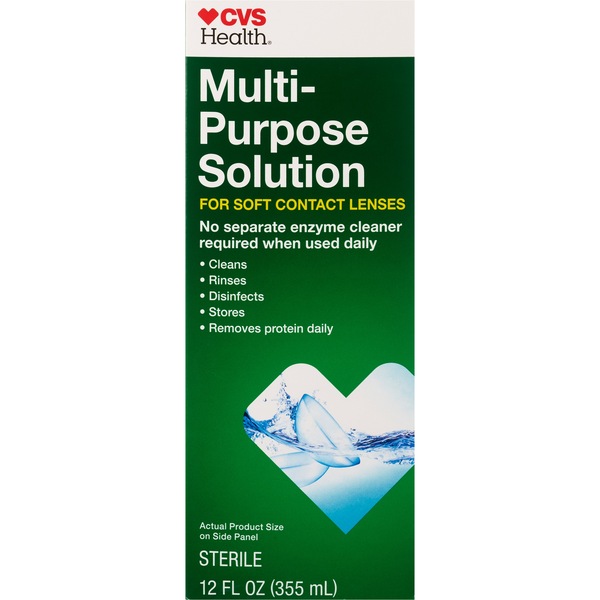 CVS Multi-Purpose Contact Solution No EnzymeClnr Reqd 1-12oz