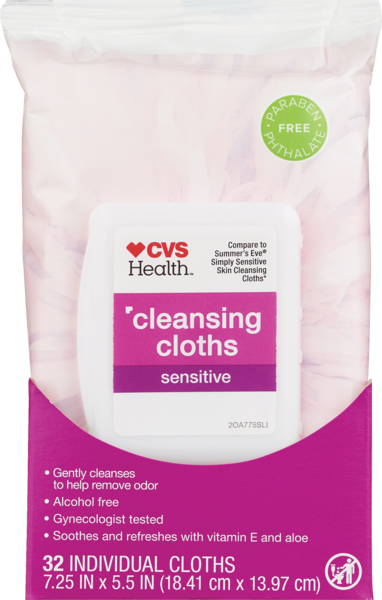 CVS Health Sensitive Skin Cleansing Cloths, 32CT