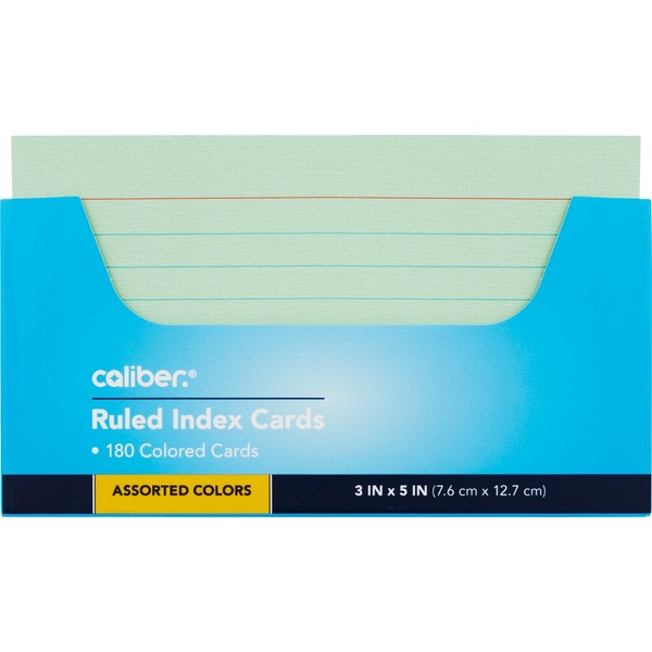 Caliber Ruled Index Cards Assorted Colors