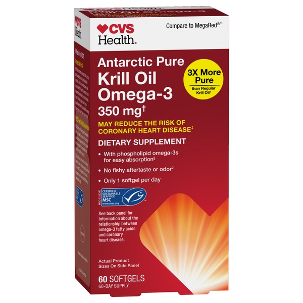 CVS Health 100% Pure Omega-3 Krill Oil Softgels