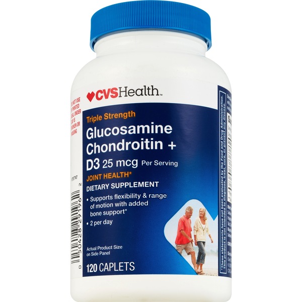 CVS Health Glucosamine Chondroitin with Vitamin D Caplets, 120CT