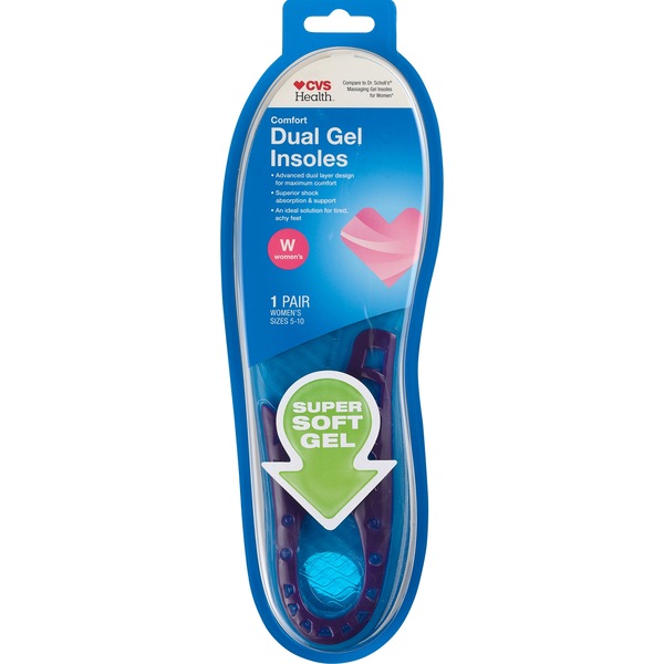 CVS Health Dual Gel Women's Insoles Fits Sizes 6-10