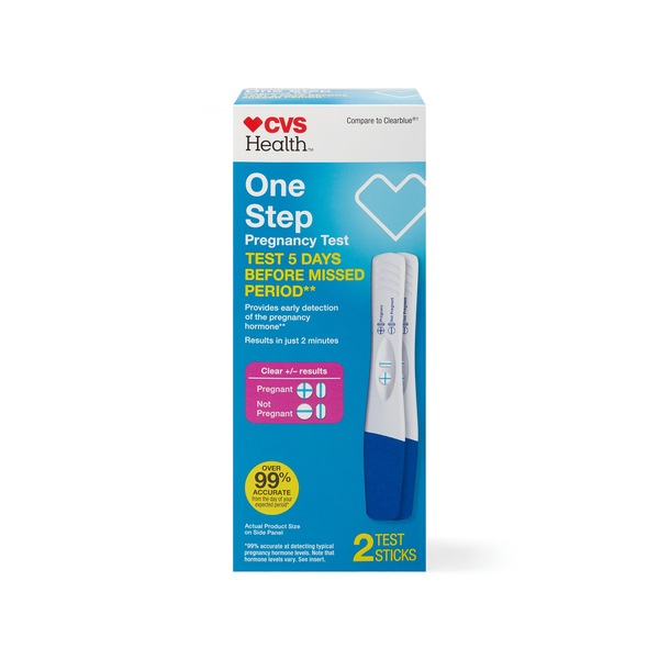 CVS Pregnancy Test One-Step "+/-" Results 5 Days Before 2Pk