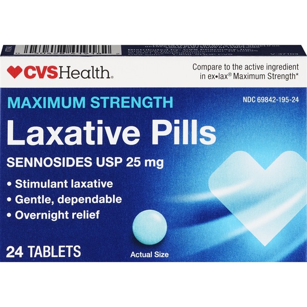 CVS Health Maximum Strength Laxative Pills Sennosides USP 25 mg