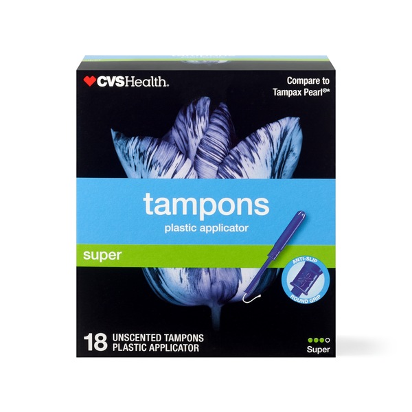 CVS Health Super Absorbency Plastic Tampons Unscented, 36 CT