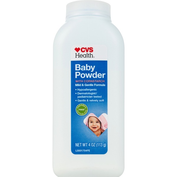 CVS Health Cornstarch Baby Powder Mild & Gentle, 4 OZ
