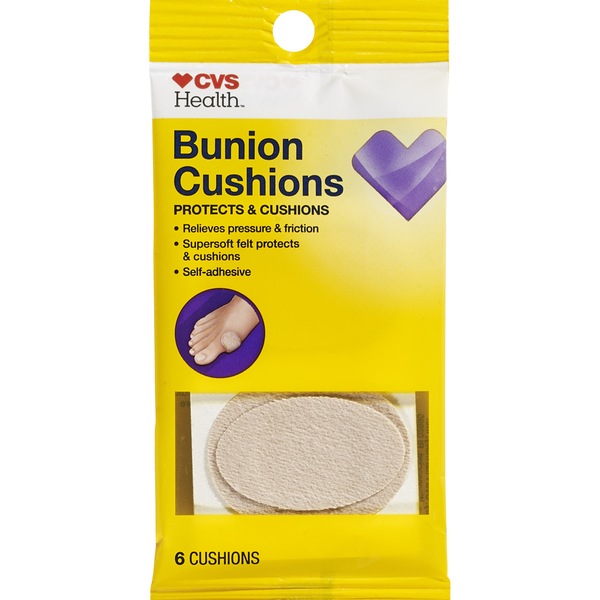 Clicking on the image opens a new modal with 1 larger images of CVS Health Bunion Cushions, 6CT. Some images may not have descriptive text. 1 out of 1.