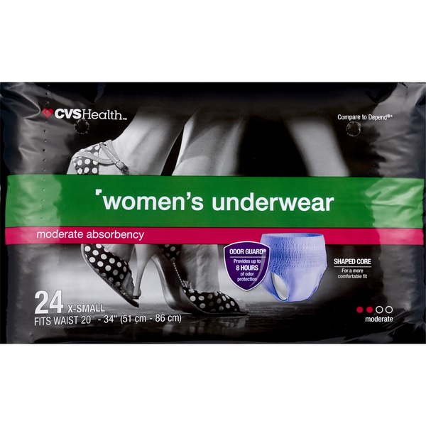 CVS Protective Underwear Women's Moderate Absorb X-Sml/Sml