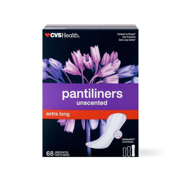 CVS Health Pantiliners Unscented Super Absorbent Care Extra Long, 68CT