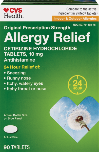 All Day Allergy, Cetirizine Hydrochloride Tablets, 10 mg, Antihistamine