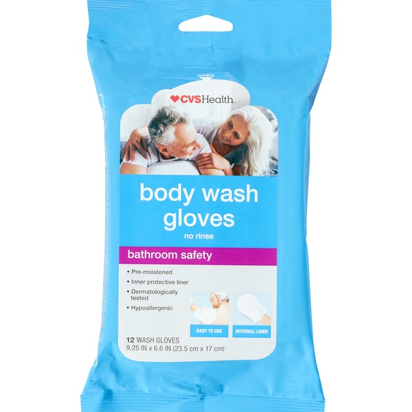 CVS Wash Gloves Pre-Moistened No-Rinse For Daily Bathing