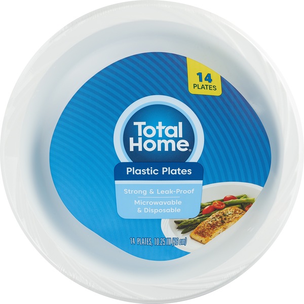 Total Home Microwavable Plastic Dinner Plates 