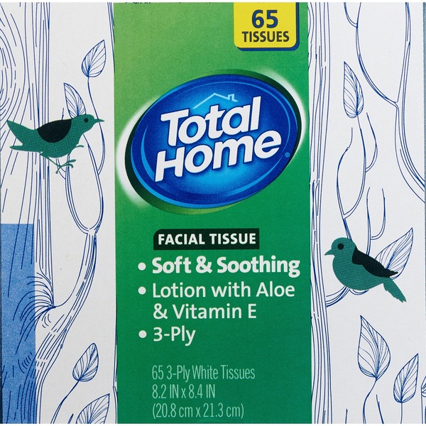 Total Home Facial Tissue Ultra Soft Lotion w/ Aloe 3-Ply, Assorted Box Colors