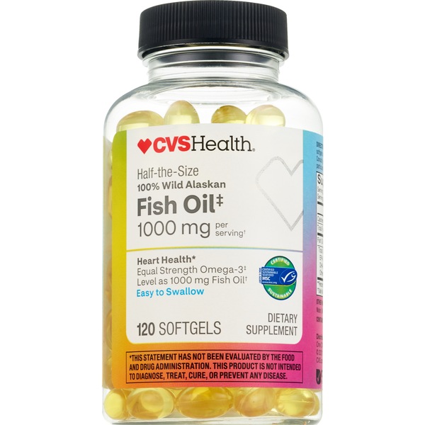 CVS Fish Oil 1000mg/600mg Total Omega-3 Half-Size Softgels