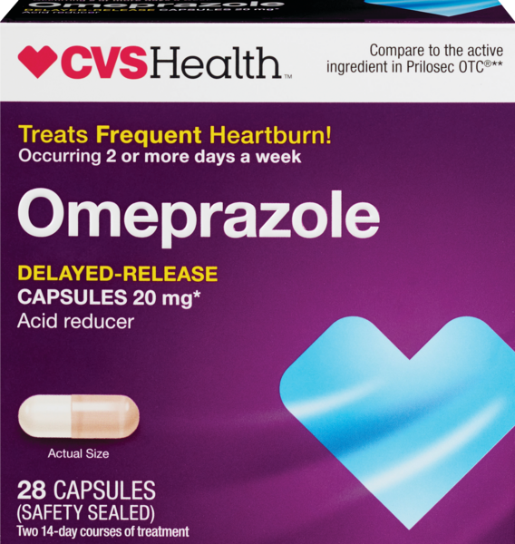 CVS Health Omeprazole Magnesium Acid Reducer 20 mg Delayed Release Capsules