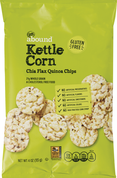 Gold Emblem Abound Kettle Corn Chia Flax Quinoa Chips, 4 OZ