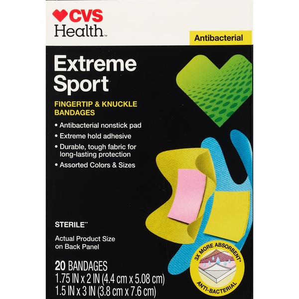 CVS Health Extreme Sport Fingertip & Knuckle Bandages Assorted, 20CT