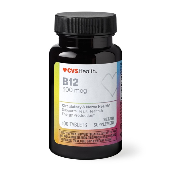 CVS Health Vitamin B12 Tablets 500mcg, 100CT