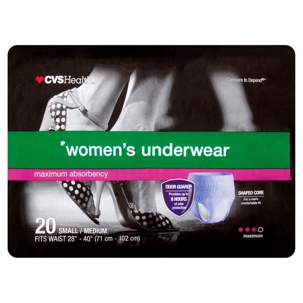CVS Health Women's Underwear Maximum Absorbency S/M Lavender, 20CT