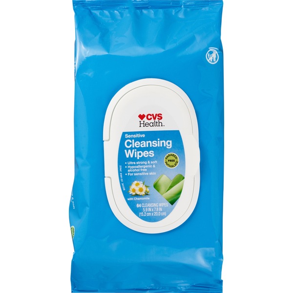 CVS Health Sensitive Cleansing Wipes, 64CT