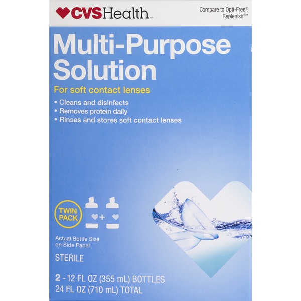 CVS Multi-Purpose Solution for Contact Lenses 2-12oz Bottles