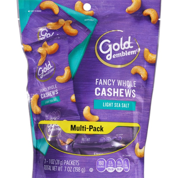 Gold Emblem Light Sea Salt Fancy Whole Cashews Multi-Pack