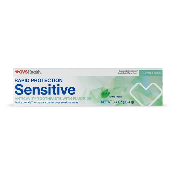 CVS Sensitive Toothpaste Rapid Protection w/Flouride X-Fresh