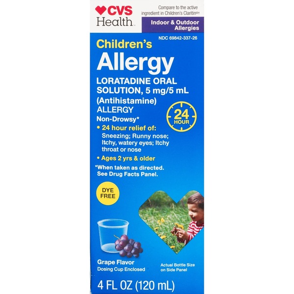 CVS Health Children's Allergy Relief Sugar Free Grape Loratadine Syrup