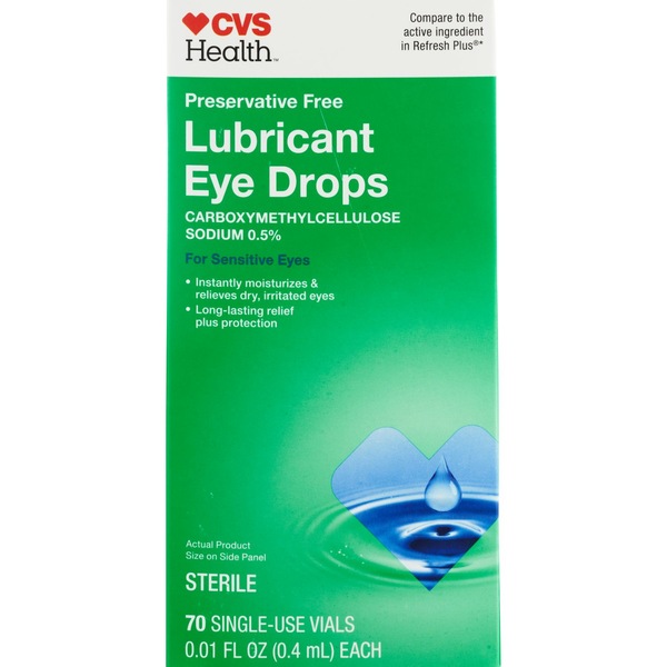 CVS Lubricant Eye Drops Carboxymethyl 0.5% PreservFree Vials