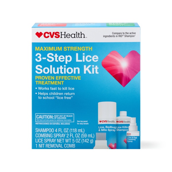 CVS Health 3-Step Lice Solution Kit Maximum Strength