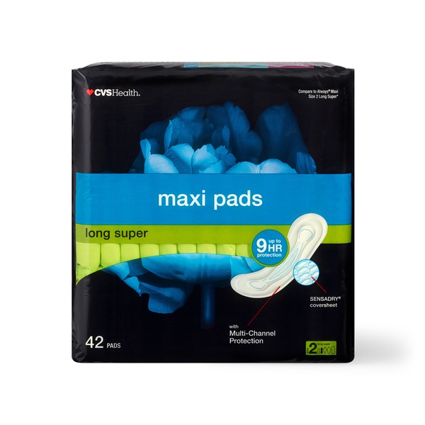 CVS Health Maxi Pads, Long Super, 42 CT