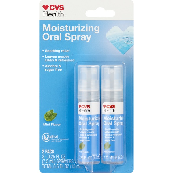 CVS Health Dry Mouth Pocket Spray Mint 0.5 OZ, 2CT