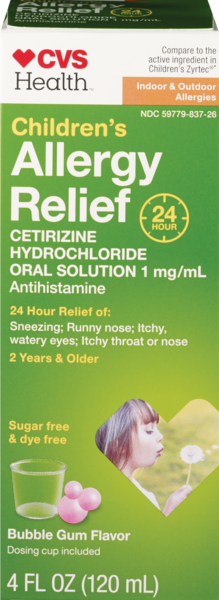 CVS Health 24hr Children's Allergy Relief Bubble Gum Flavor