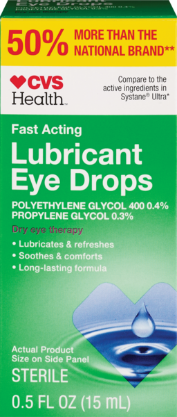 CVS Lubricant Eye Drops Polyethylene 0.4%/Propylene0.3% 15ml