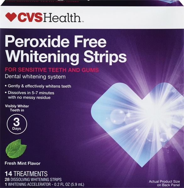 CVS Health Peroxide Free Whitening Strips, 28CT