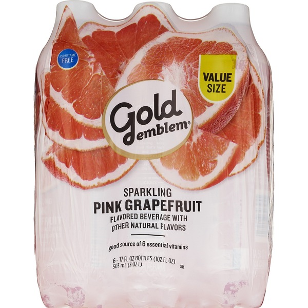 Gold Emblem Sparkling Pink Grapefruit Water, 6 CT