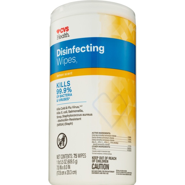 CVS Health, Disinfecting Wipes, Lemon Scent