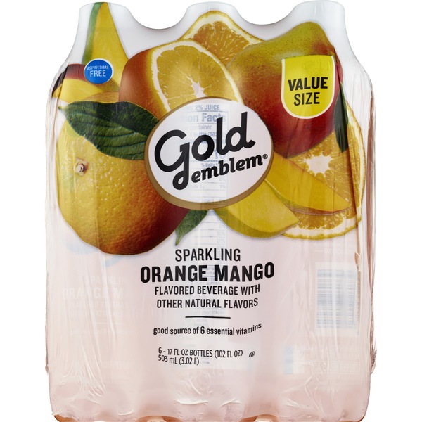 Gold Emblem Sparkling Orange Mango Water, 6 CT