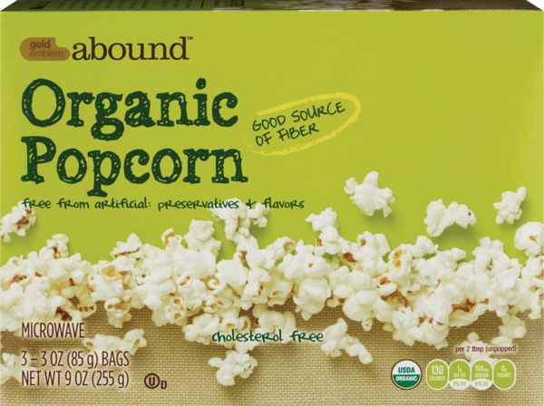 Gold Emblem Abound Organic Popcorn, 3CT