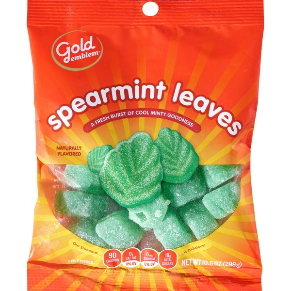 Gold Emblem Spearmint Leaves Candy (Peg Bag)