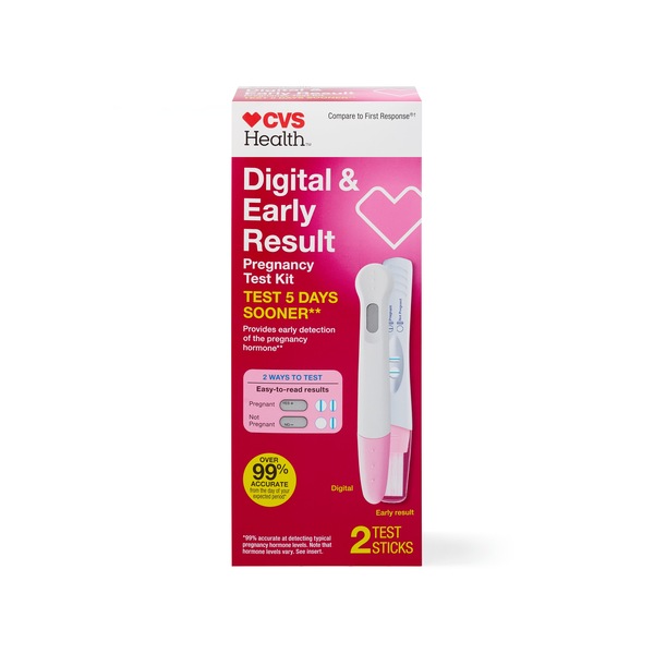 CVS Health Digital + Early Result Pregnancy Test Kit, 2CT