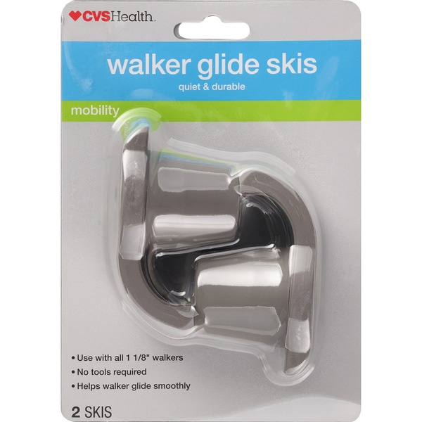 CVS Health Walker Rubber Glide Skis, 2CT