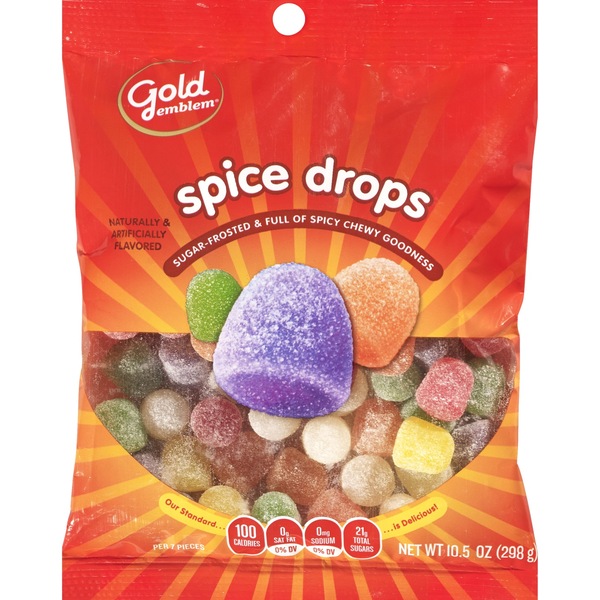 Gold Emblem Spice Drops Gumdrop Candy (Peg Bag)